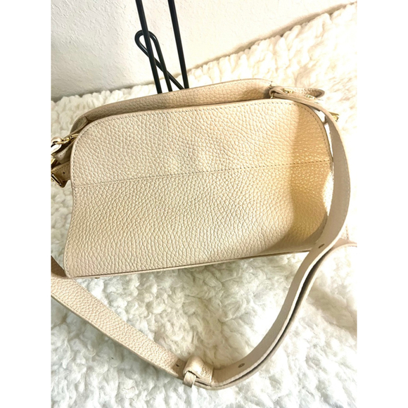 NWOT Anna Paola Italian Pebble Leather / Suede Bag Purse Beige ui - Picture 2 of 9